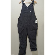 DULUTH TRADING Heirloom Gardening Bib Overalls XL Reg 31 NWT V Neck Gray