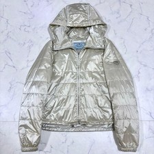PRADA Nylon Padded Jacket 44 XL Ivory Short L...