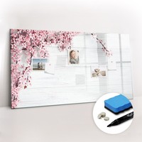 Magnettafel KüChe BüRo Mit Marker Schwamm Magneten FrüHlingsblumen 120X60 Cm