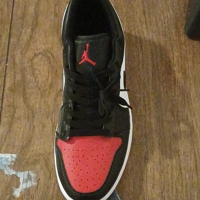 Jordan Air Jordan 1 Low Bred Toe Black Red White Men's Sneaker