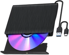 External CD DVD Drive for Laptop Burner Reader USB 3.0 Portable CD/DVD... 