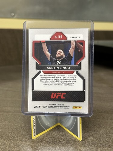 2022 Panini Prizm UFC Pink Ice Prizm Austin Lingo #109 Rookie RC - Picture 4 of 4