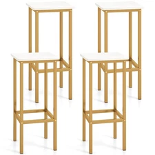 4 Sillas Altas Blancos Para Barras De Cocina Set Modernas Taburetes 26 Pulgadas