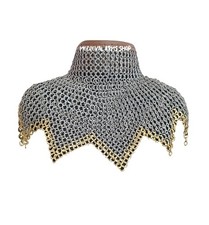 Medieval Knight Collar 9mm Flat Ring Mild Steel Zig Zag Design Chainmail Armor
