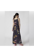 Urban Outfitters Women's Maxi Black Dress With Colorful Fish Size XS