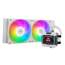 FW240 White ARGB Liquid CPU Cooler with LCD S...