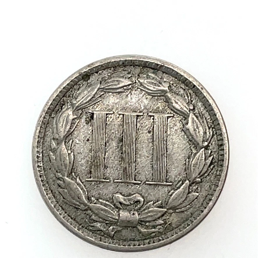 1881 Nickel Three Cent Piece XF-AU 3c U.S Coin - Image 2 of 4