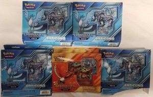 5x Pokémon Legendary Battle Decks — 4× Articuno (2016) + Ho-Oh - Open, Complete