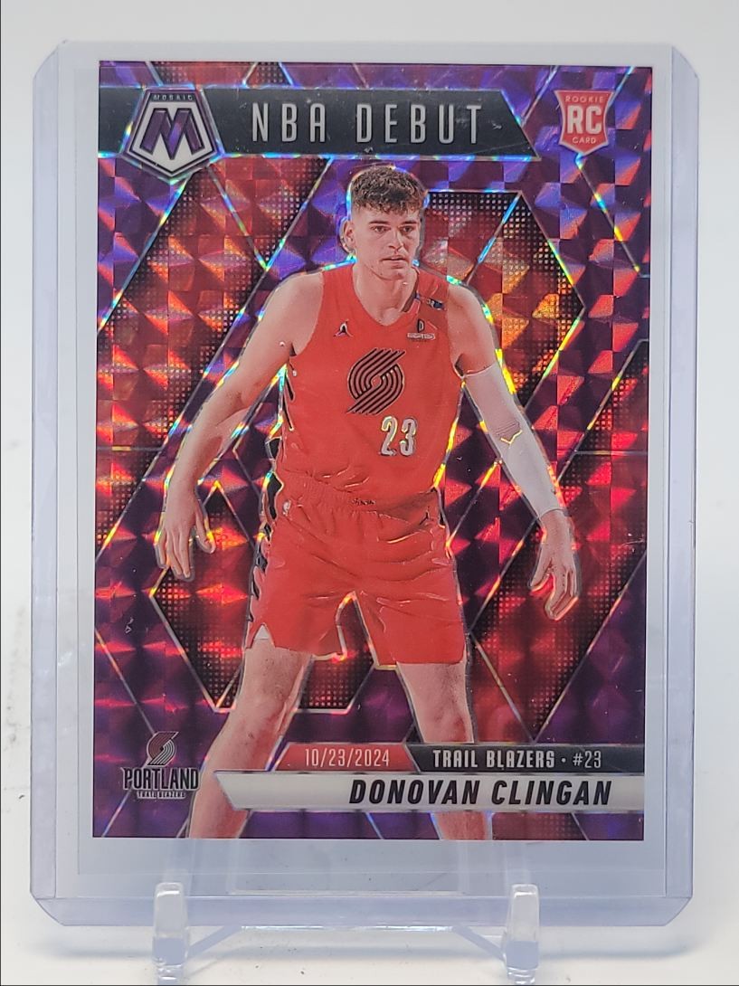 DONOVAN CLINGAN 2024-25 MOSAIC NBA DEBUT ROOKIE PURPLE PRIZM RC /99 Q4832
