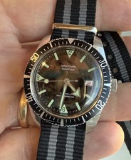 Wakmann 1960's Skin Diver date divers watch Roulette Wheel V Clean Rare Serviced