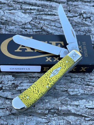 CASE XX *f SFO 2023 YELLOW LIZARD SKIN MINI TRAPPER KNIFE KNIVES NEW ITEM