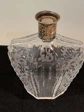 Old Etched Decanter 800 Silver Neck, Top?  No Stopper
