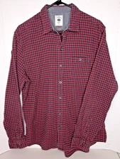 Copper & Oak Supply Men's Large Flannel Shirt Button Down Red Check L/S Hipster