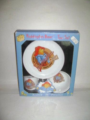 Paddington Bear Tea Set 3 Pcs Childs Cup Bowl Plate Reutter Porzellan GERMANY 