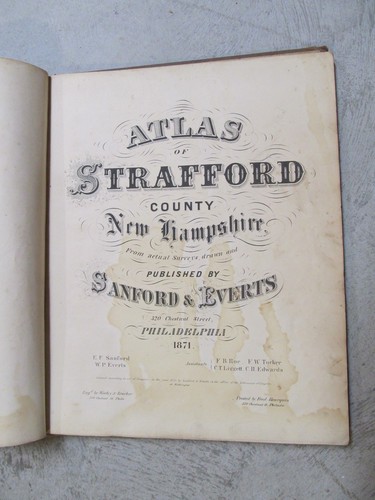 1871 ATLAS OF STRAFFORD COUNTY NEW HAMPSHIRE - Picture 2 of 10