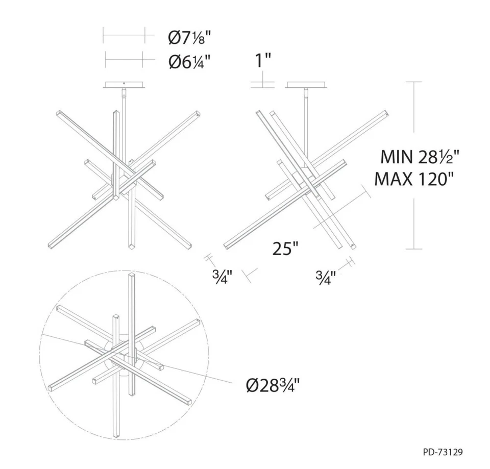 Iluminación WAC | Lámpara colgante Parallax 29 pulgadas en bronce envejecido - PD-73129-AB Foto 2 de 2