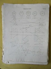 Vintage Engraving,PERSPECTIVE,Diagrams,1810