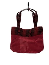 SHISEIDO Red Shiny Faux Snakeskin Tote Purse Bag Handbag NEW Fast Shipping