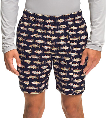 The North Face Mens Class V Pull On Short Aviator Navy Fly Reel Print XL