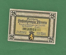 09 149 Notgeld Stadt Ranis 25 Pfg., 1.7.1921, Thüringen, KN schwarz 4-stellig