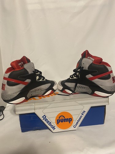 Reebok The Pump Shaq Attaq Brick City Schuhe schwarz grau rot Herren 9,5 mit Box - Bild 5 von 12