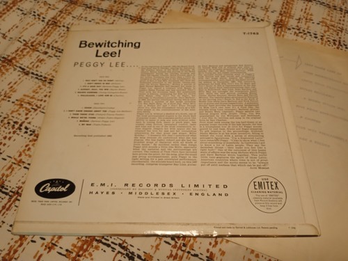 PEGGY LEE - BEWITCHING LEE (GREATEST HITS) - ORIG UK MONO LP IN LAMINATED SLEEVE - Foto 2 di 12