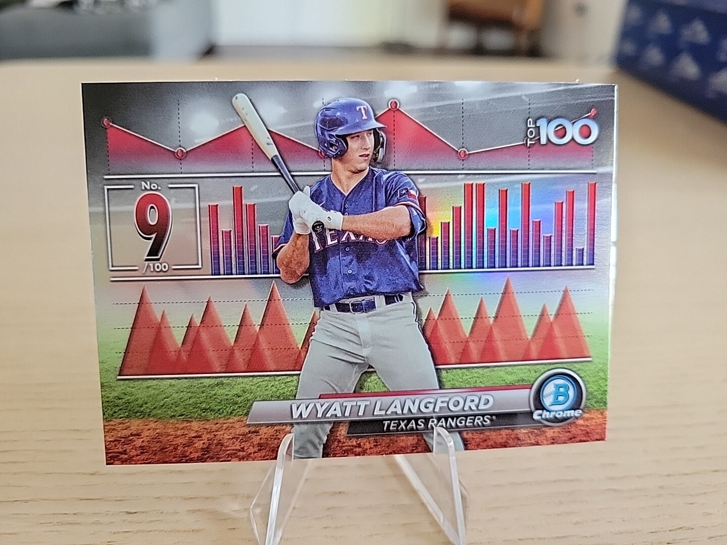 2024 Topps Bowman Scouts’ Top 100 BTP-9 Wyatt Langford, Texas Rangers