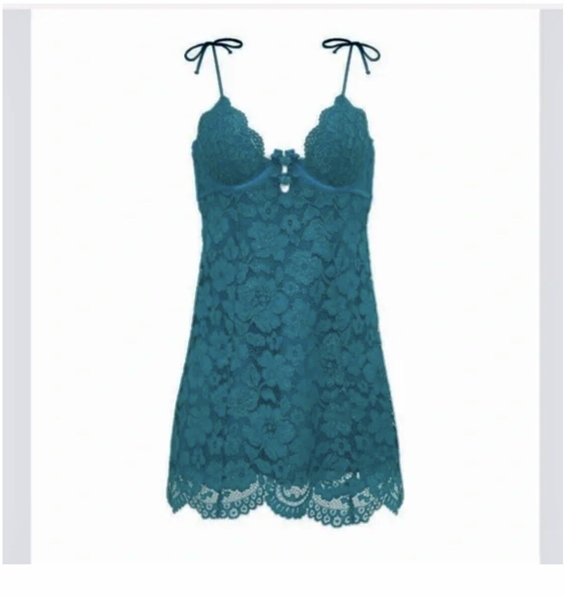 For Love And Lemons Emerald Green Creamsicle Lined Lace Slip Dress M