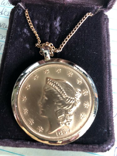 LIBERTY $20 GOLD COIN REPLICA NECKLACE 