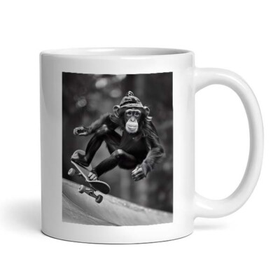 Monkey Skateboarding #7 - Cute Funny Animals - Mug