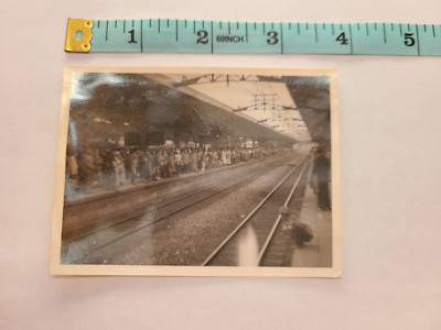 Crowd at a Train Station in Sendai Japan Late 1940s Photo Original