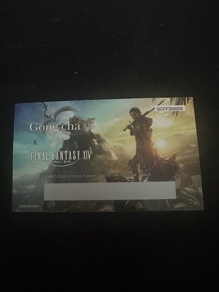 FFXIV x Gong cha Porxie King Mount Digital Code RARE & LIMITED eBay