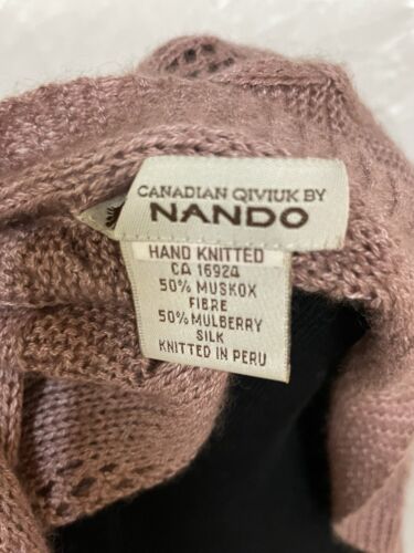 Sciarpa scialle Qiviut Qiviuk Boutique Canada Nando Musk Ox lavorato a mano Perù - Foto 2 di 11