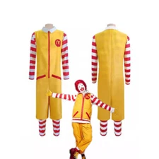 Uncle Clown McDonald Jumpsuit Fun Costume Dress Up Uniform Cosplay Set Party