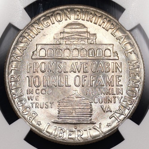 1946-D Booker T Washington Commem Half Dollar 50c - NGC GRADED MS66 - Picture 4 of 4