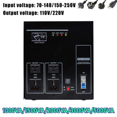 1/1.5/2/3/5KVA Automatic Voltage Stabilizer AC Regulator Input 70-140V/150-250V