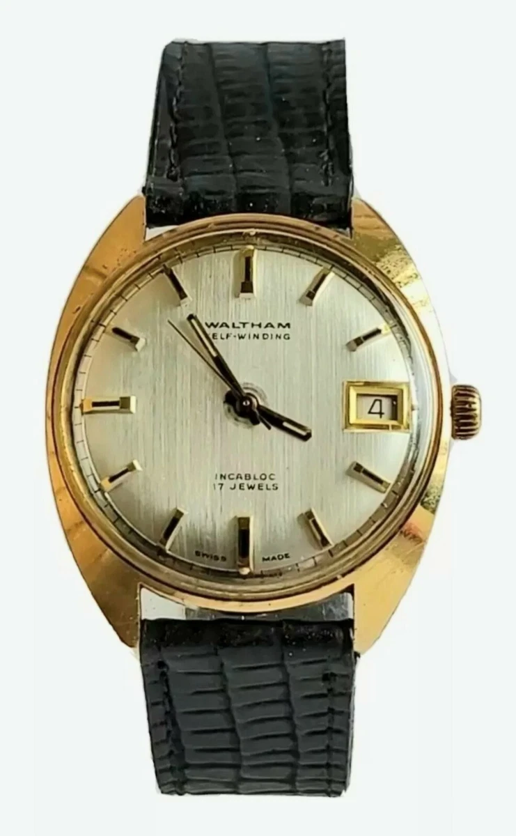 Vintage Swiss Waltham Incabloc 17 Jewels Self Winding Men s Watch