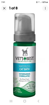 Veterinarian's Best Waterless Cat Bath 4oz  NEW