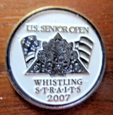 vtg 2007 U.S. SENIOR OPEN - Ball Marker - Metal - Whistling Straits Golf Course
