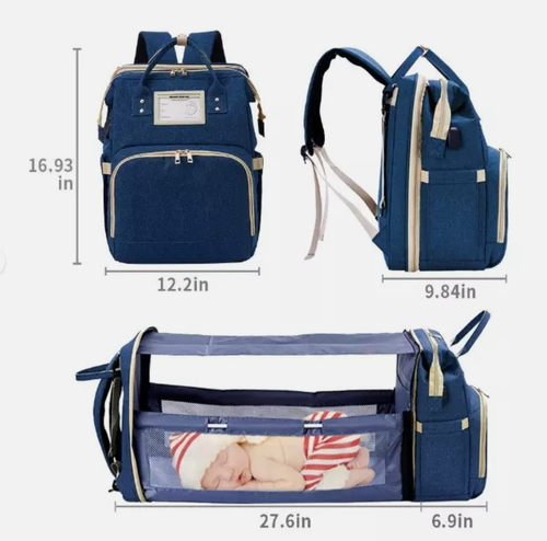 3-in-1 Baby Diaper Bag Backpack with Changing Station Portable Mommy Travel Bag - Picture 8 of 29