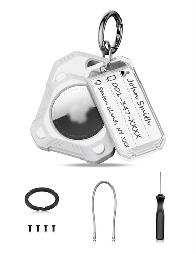 Secure AirTag Case Holder with Keyring Air Tag for Dog Collar Luggage Bag Bike - Picture 10 of 22