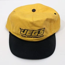 Vintage Jeg's High Performance Advertising Yellow and Black Snapback Trucker Hat