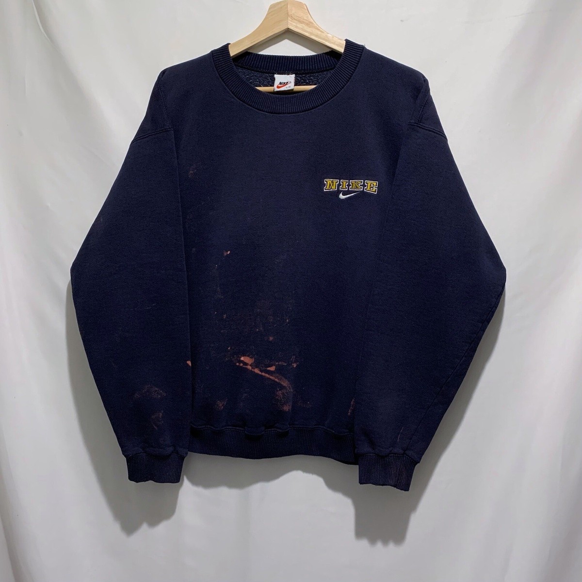 Vintage 90s Nike Spell Out Swoosh Sweatshirt Crewneck Sweater Size