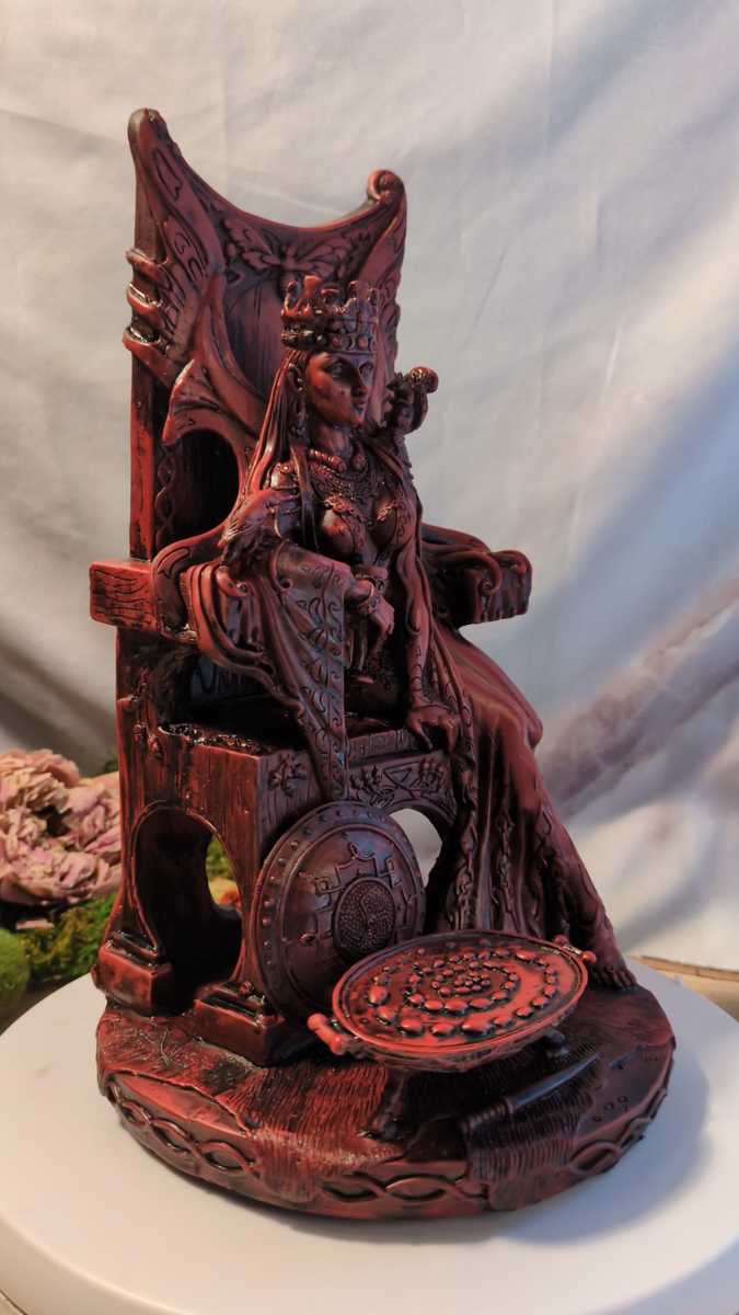 Celtic Queen Medb Statue Large Maeve Seated Goddess Figurine Irish