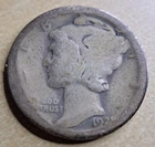 1921 P Mercury Dime Silver Coin Key Date Good G 10c Rare