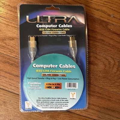 NEW Ultra Firewire IEEE1394 Golden 6 pin 10 ft