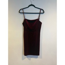 Urban Outfitters Velvet Bodycon Mini Dress Burgundy Size M