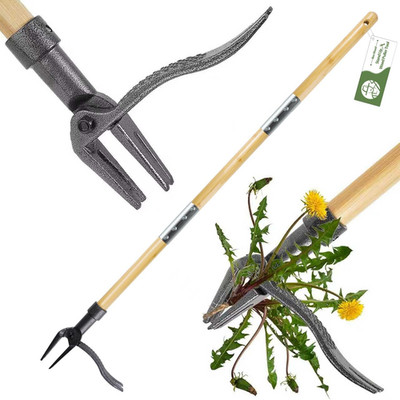 Weed Puller Tool, Stand up Heavy Duty Root Removal Tool with 4-Claw Head & Long 