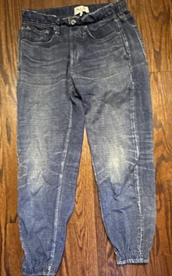 rag & bone Women s Blue Denim Jogger Jeans, Elastic Waist, Pockets, Size S