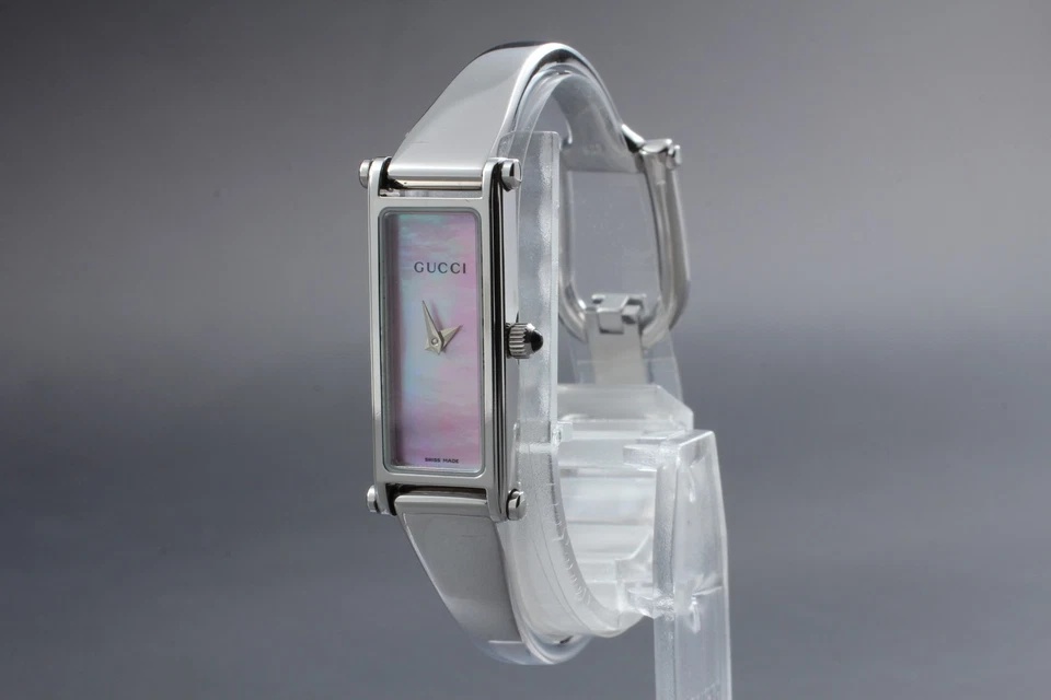 [Near MINT W/Box] Vintage Gucci 1500L 12mm Pink Shell Silver Qz Women's watch - Image 4 of 4